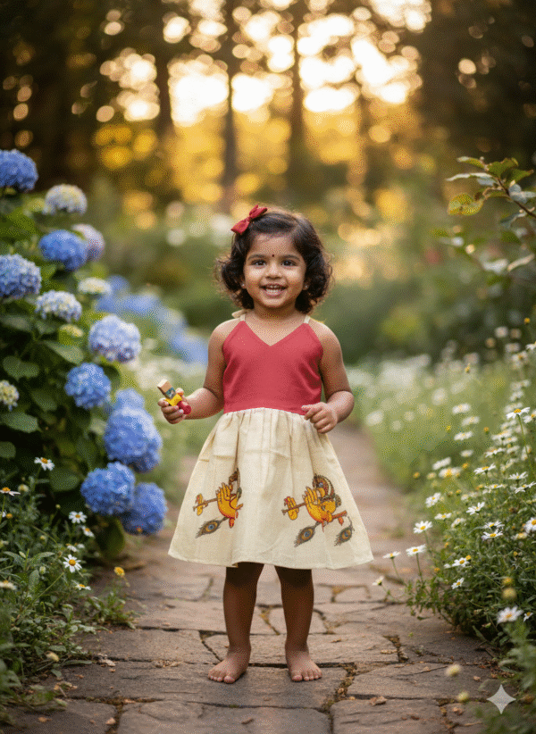 Pattu Frock with Hand Knot-"Pink"