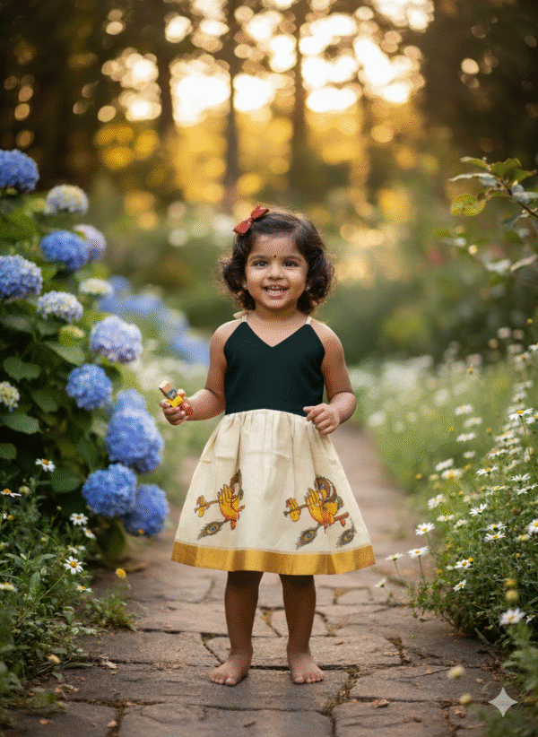 Pattu Frock with Hand Knot-"Black"