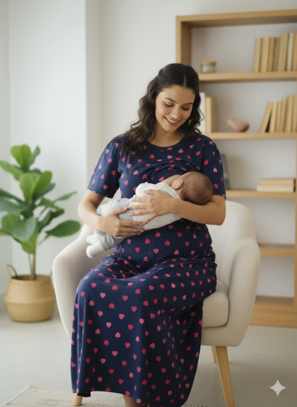 Feeding Puff Sleeve – “Violet with hearts” Premium