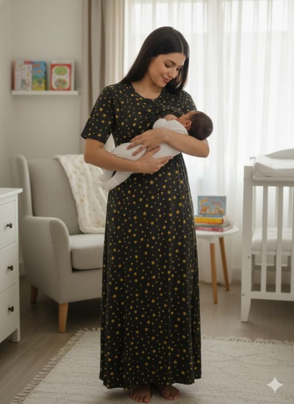 Feeding Normal Sleeve-"Black with Flowers"