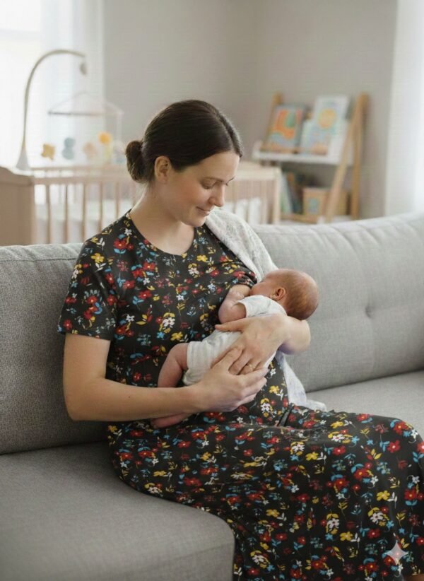 Feeding Normal Sleeve-"Black with Flowers"