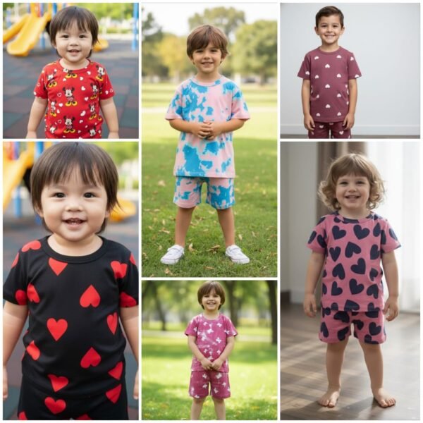 Kids T-shirt & Shorts (Unisex) - Combo offer (Pack of 5)