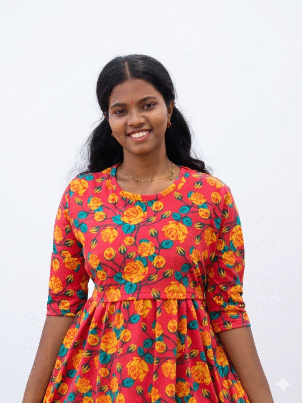 Orange with flowers - F 3/4