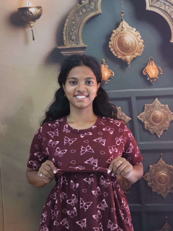 Maroon with Butterfly design - FNS (P)